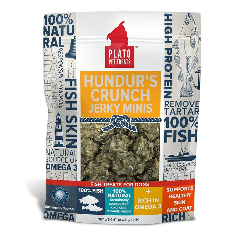 PLATO Hundur's Crunch Jerky Minis 10oz, Natural