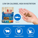 PLATO Small Bites Dog Treats, Natural Bite Sized Real Meat & Salmon Flavor, Grain Free & High in Protein, Air Dried Authentic Ingredients, 2 Calories Per Treat, Made in the USA, 2.5 Ounces