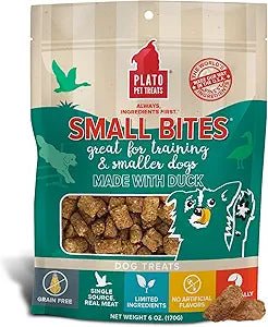 Plato small bites duck dog treats 6oz