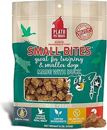 Plato small bites duck dog treats 6oz