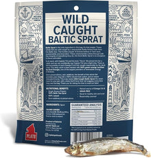 Plato wild caught Baltic sprat fish dog treats 3oz