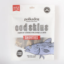 Polkadog Cod Skins Dog Treat - Lean Protein, Made In Usa, Single - Ingredient, Grain & Gluten Free, For All Breeds - Crunchy Fish Skin Treat For Teeth Health, 2Oz Shortie