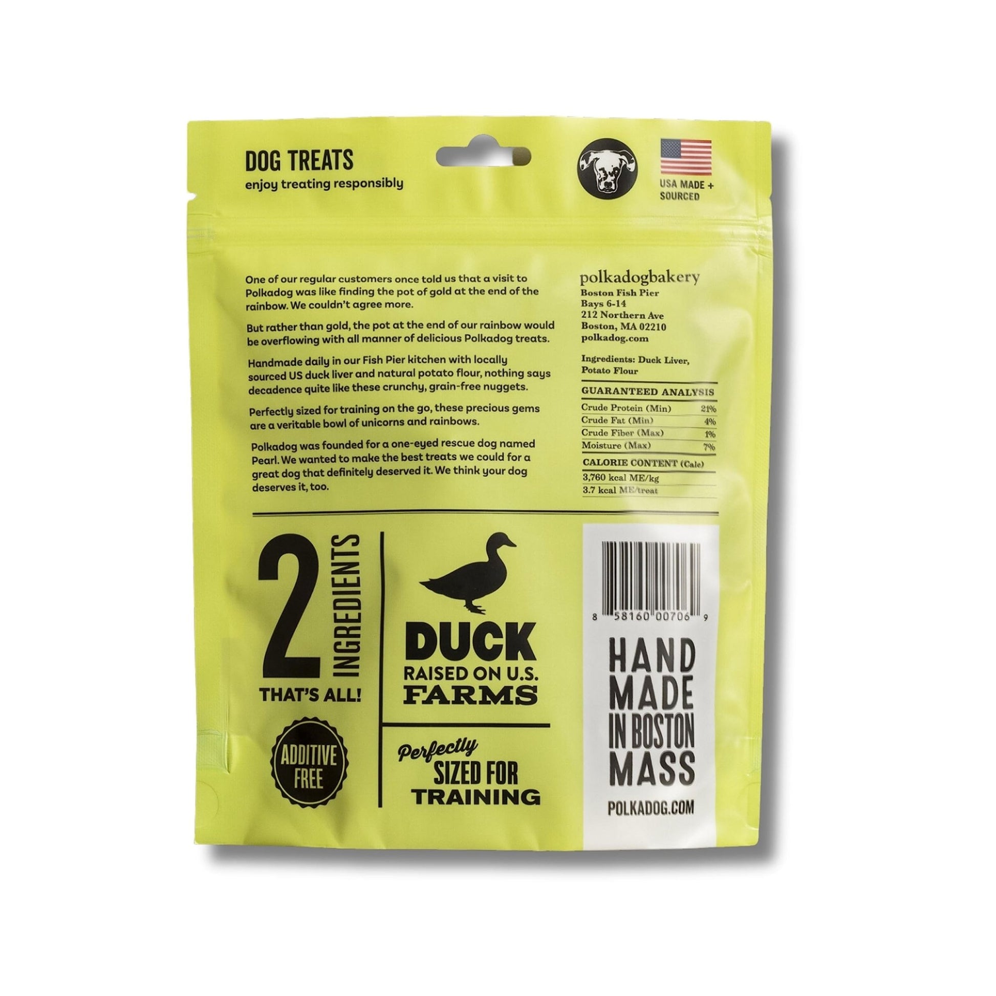 Polkadog Lucky Duck Dog Training Treats All - Natural Bits, Pet Treats For Kittens, Puppies – Bite - Sized, Crunchy Snack For Dogs, Cats – Grain Free – 7Oz