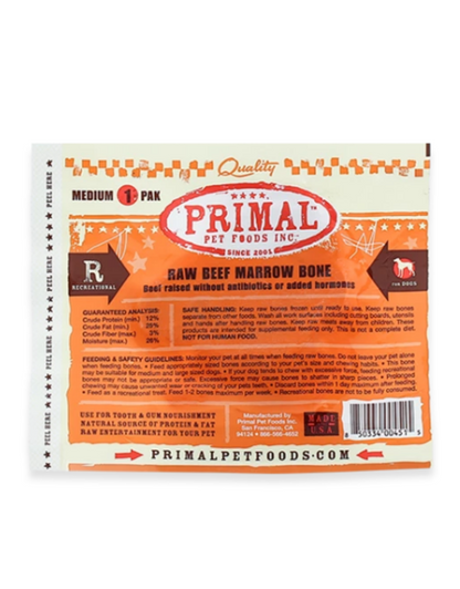 Raw beef marrow bone frozen primal foods medium