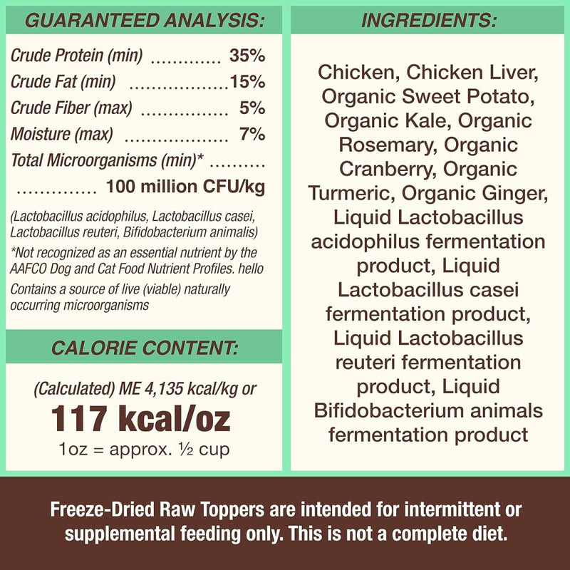 Primal Pet Freeze Dried Raw Dog Food Topper & Cat Food Topper - Chicken - 3.5 oz