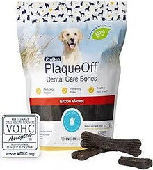 Proden plaque off system dental care bones bacon flavored 17oz dental dog treats