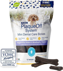 Proden plaque off system mini dental care bones vegetable fusion & blueberry 12oz dog dental treats
