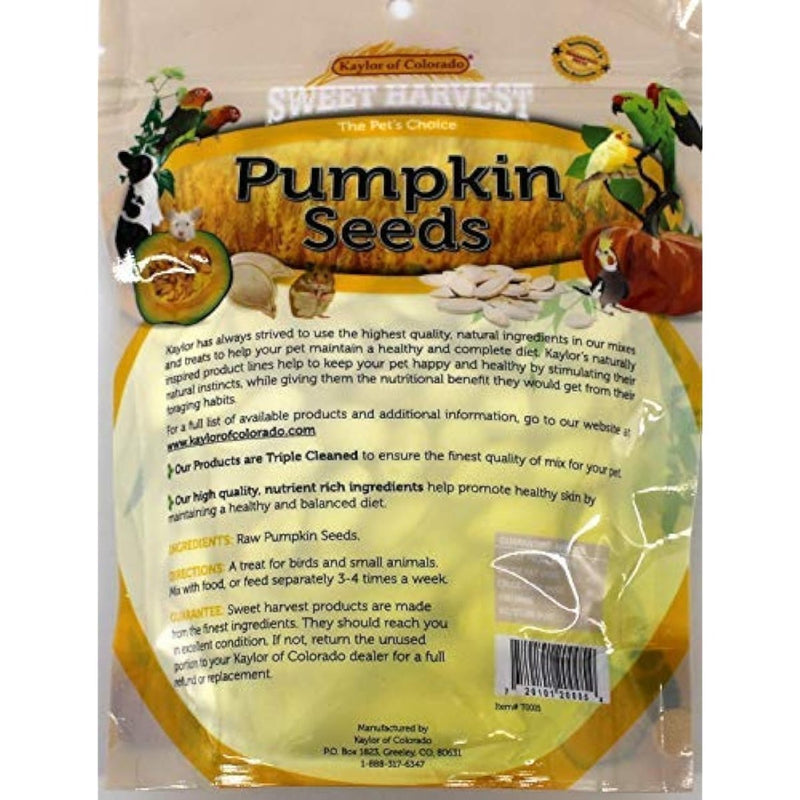 Pumpkin Seeds, 5 Oz Bag - Real Pumpkin Seeds for Birds and Small Animals - Rabbits, Hamsters, Mice, Gerbils, Rats, Cockatiels, Parrots, Macaws, Conures