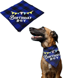 Puppibles plaid cotton luxury birthday bandana