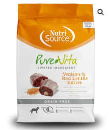Pure Vita Grain - Free Venison & Red Lentils Entree Dry Dog Food 12 Lb
