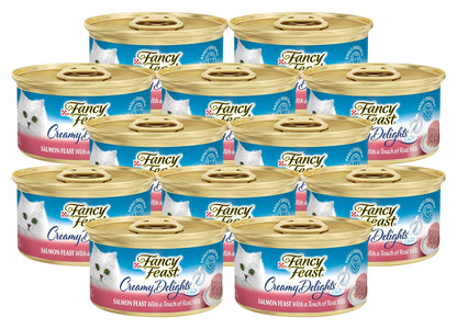 Purina Fancy Feast Creamy Delights Wet Cat Food Variety Salmon)