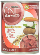 Purina ONE Beef and Brown Rice Adult Can Dog Food, 13 Oz