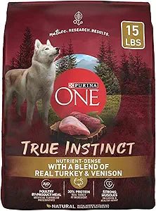 Purina ONE True Instinct With A Blend Of Real Turkey and Venison Dry Dog Food, 15 lbs.