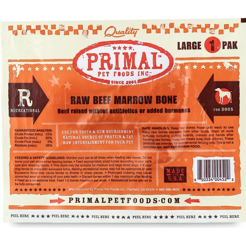 Raw beef marrow bone frozen primal foods Large