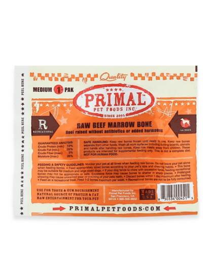 Raw beef marrow bone frozen primal foods medium