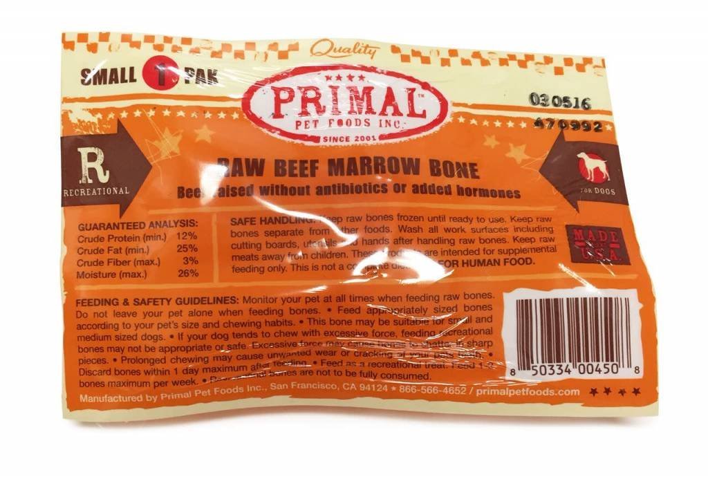 Raw beef marrow bone frozen primal foods small