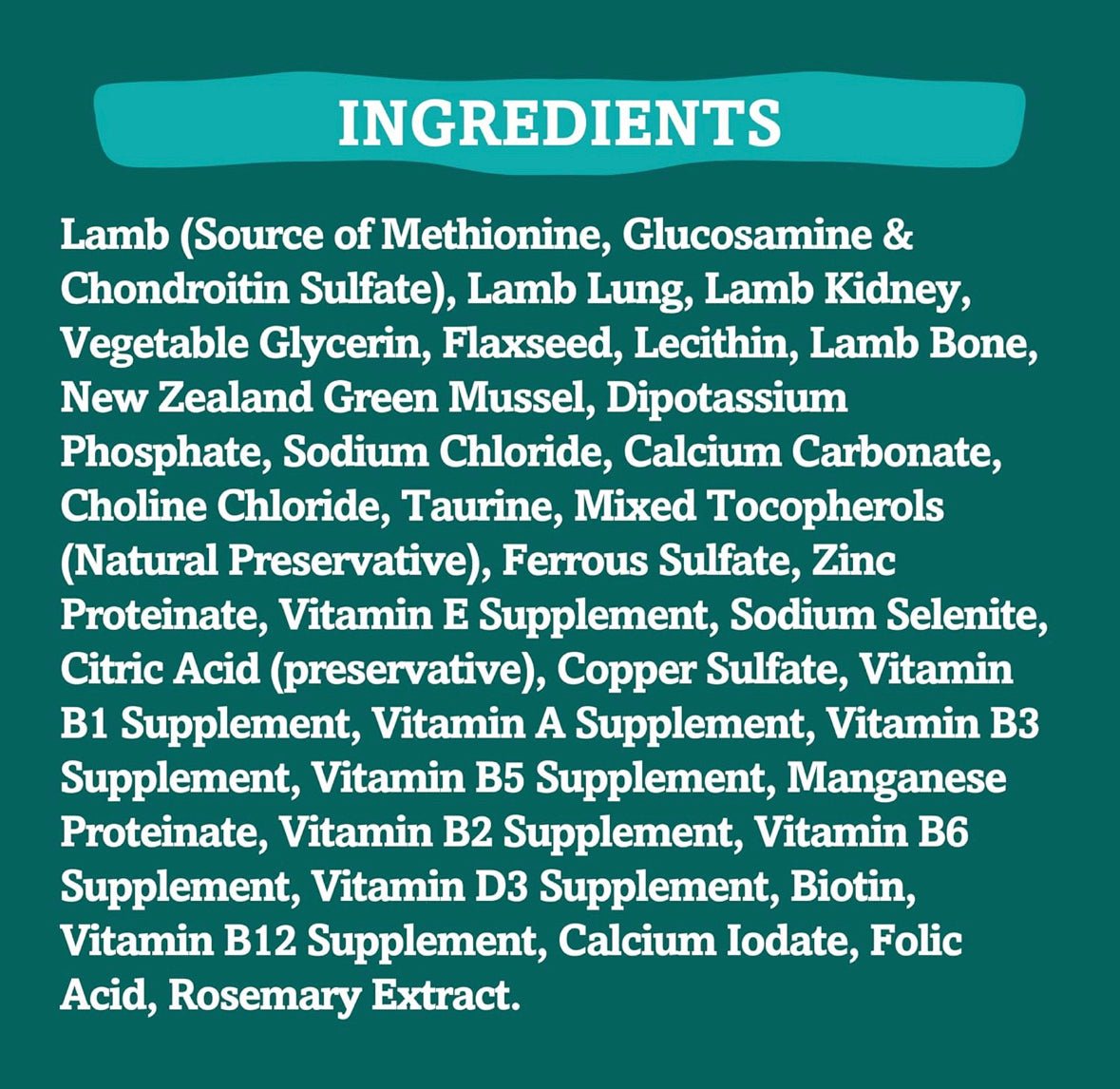 RawTernative Air Dried Dog Food, High Protein, Over 90% Real Lamb & Lamb Organs + New Zealand Green Lipped Mussels, Complete Meal or Topper, Grain Free, Gluten Free, Non GMO, (3 lb Bag)