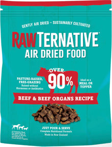 RawTernative Air Dried Dog Food, High Protein, Over 90% Real Salmon & Beef + New Zealand Green Lipped Mussels, Complete Meal or Topper, Grain Free, Gluten Free, Non GMO, (5 oz Bag)