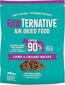 Rawternative air dried dog food lamb & organs recipe meal topper 1b bag