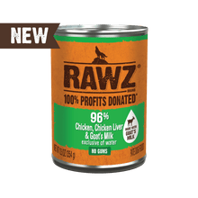 Rawz 96% chicken, chicken liver and goats milk 12.5 oz