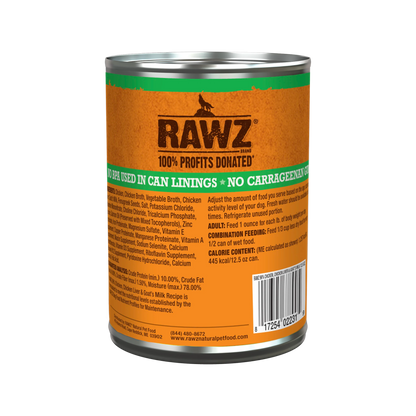 Rawz 96% chicken, chicken liver and goats milk 12.5 oz