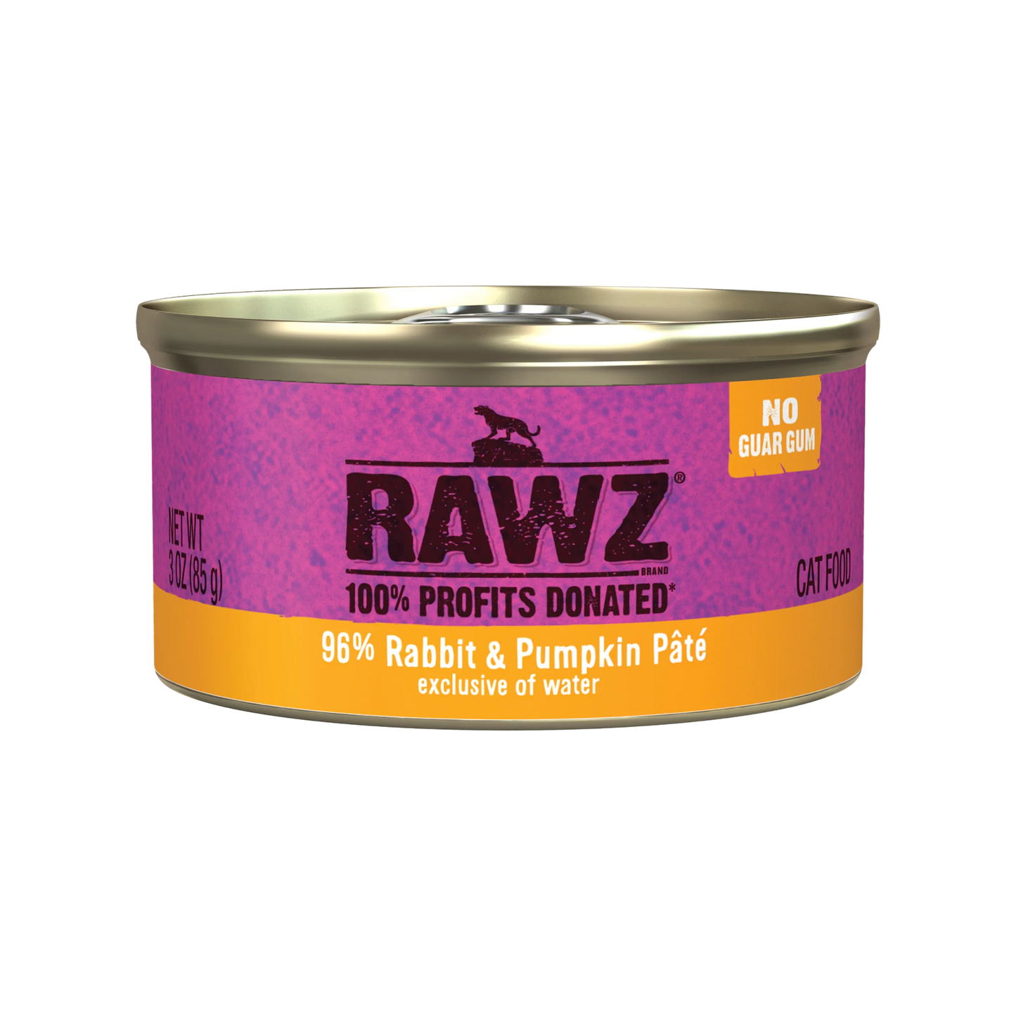 Rawz 96% rabbit and pumpkin pate canned cat food