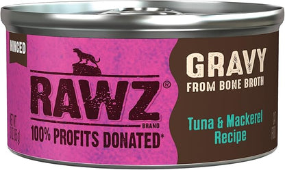 Rawz gravy from bone broth tuna and mackerel canned cat food 3oz
