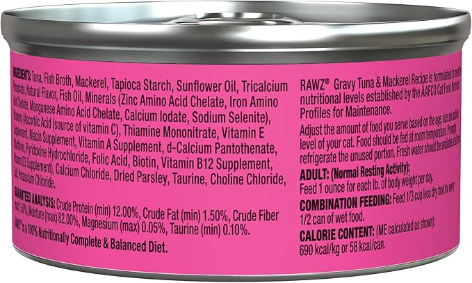 Rawz gravy from bone broth tuna and mackerel canned cat food 3oz