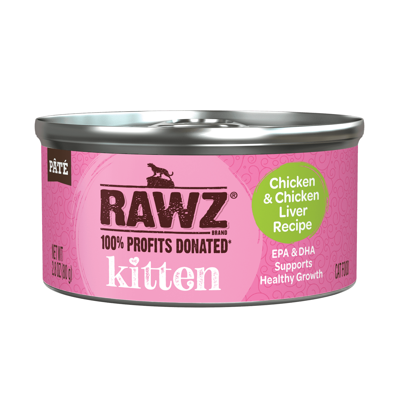 Rawz kitten chicken and chicken liver canned pate