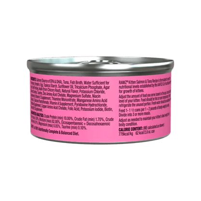 Rawz kitten salmon and tuna recipe canned kitten food 3oz
