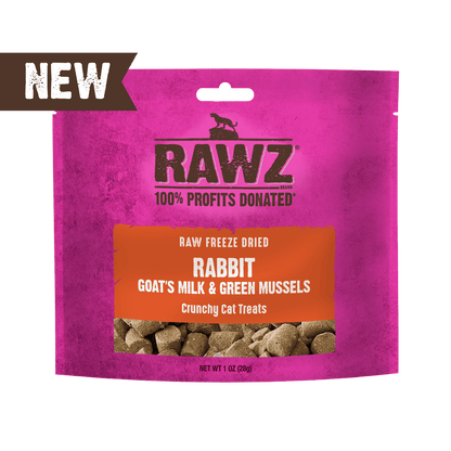 Rawz Raw Freeze Dried Rabbit with Goats Milk and Green Mussels Cat Treats