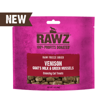 Rawz Raw Freeze Dried Venison Cat Treats - Venison Goats Milk and Green Mussels