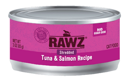 Rawz shredded tuna & salmon recipe wet canned cat food 2.8oz