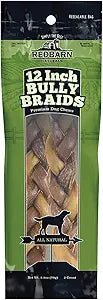 Redbarn 12in bully braids dog chew treat 2ct
