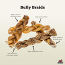 Redbarn All - Natural 7" Braided Bully Sticks for Dogs Premium Grain - Free & Rawhide - Dental Treat for Chewers