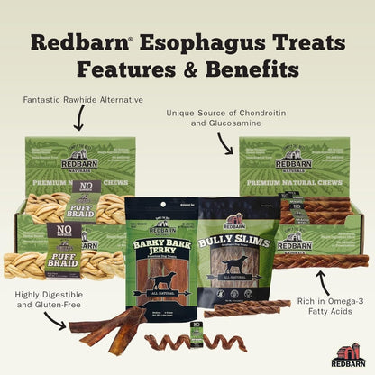 Redbarn All - Natural Bully Slims Esophagus Dog Treats - Premium Grain - Free - 4.7 oz Bag