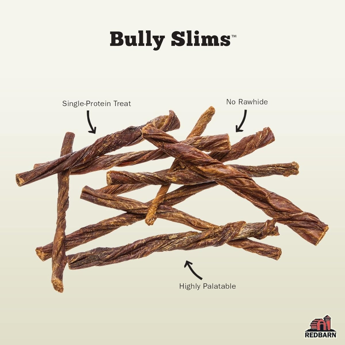 Redbarn All - Natural Bully Slims Esophagus Dog Treats - Premium Grain - Free - 4.7 oz Bag