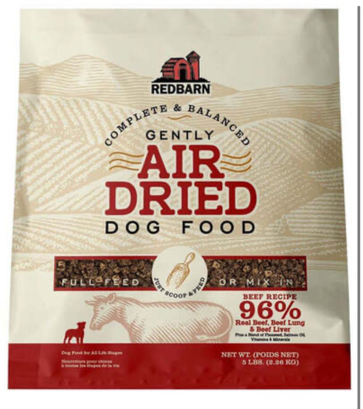 Redbarn Dog Food Air Dried Grain Free Beef Recipe 5lbs