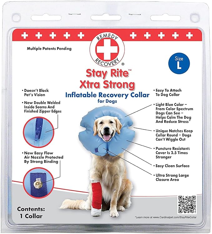 Remedy recovery inflatable recovery collar for dogs large