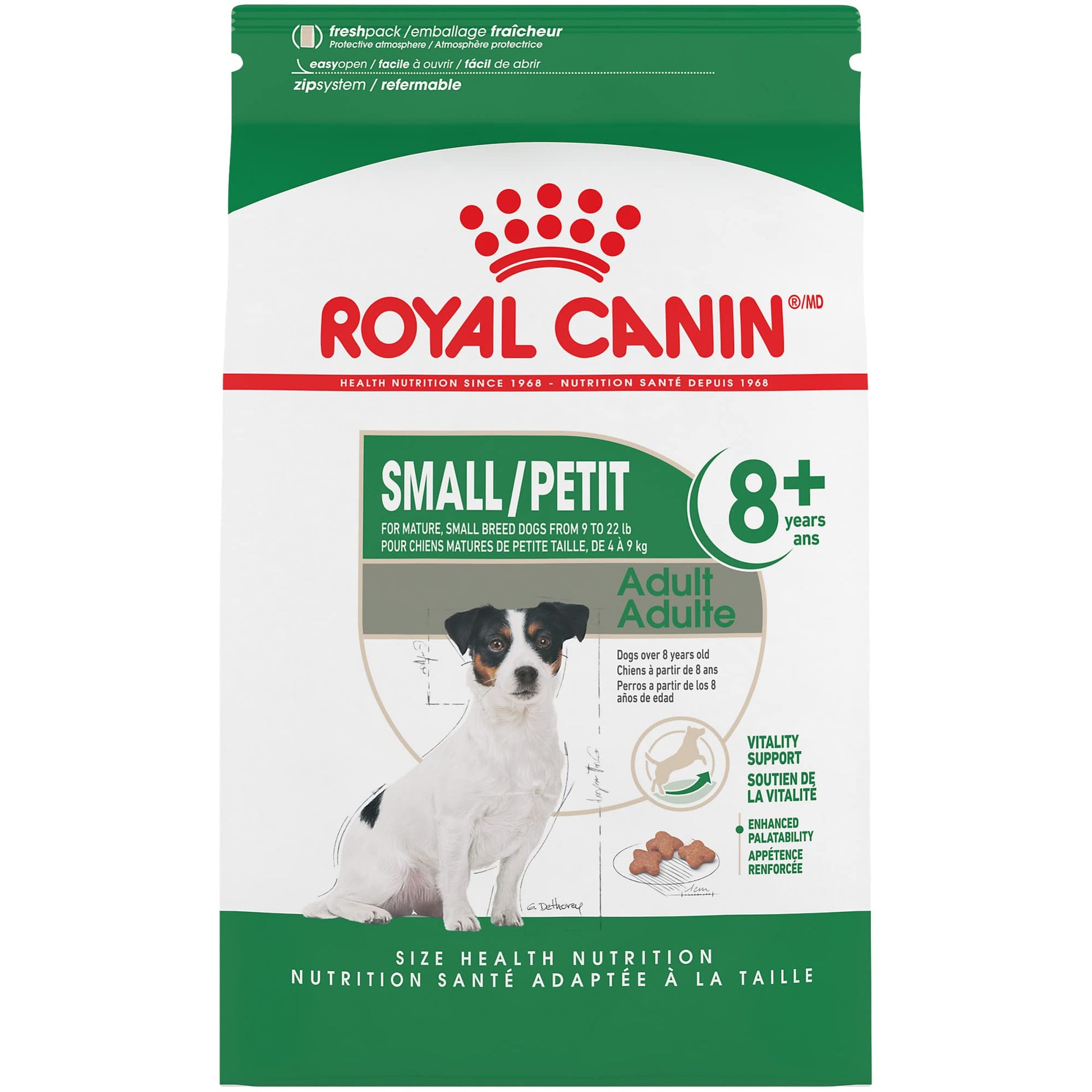 Royal Canin Small Adult 8+ Dry Dog Food, 2.5 lb Bag - Nutrition for Senior Small Breed Dogs