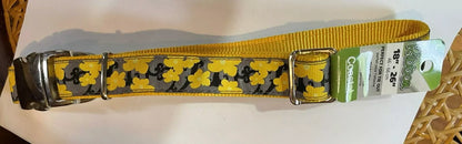 Coastal pet Ribbon Adjustable Dog Collar with Metal Buckle large 18-26” yellow daisy