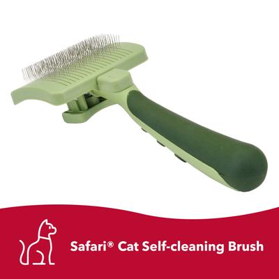 Safari stainless steel pin flexible slicker cat brush