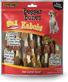 Savory prime beggar bones 5 in 1 kabobs 18pack dog treats