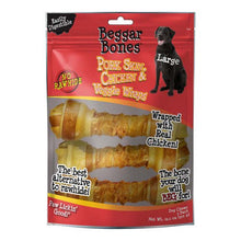 Savory prime beggar bones pork skin chicken veggie wrap 13.1oz 3pk dog treats