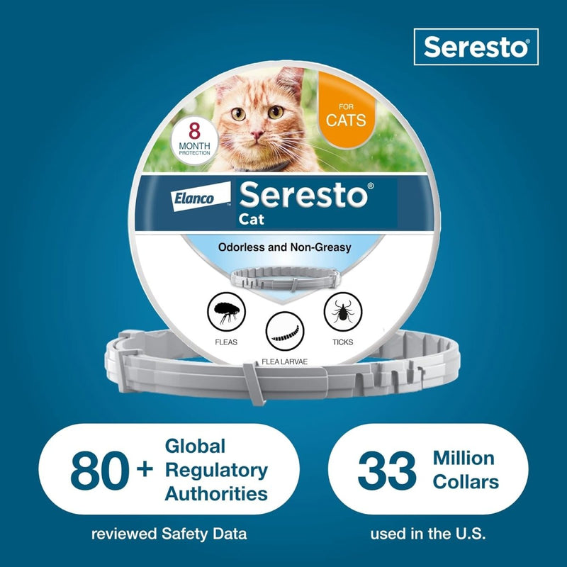 Seresto Cat Vet - Recommended Flea & Tick Treatment & Prevention Collar for Cats - 8 Months Protection