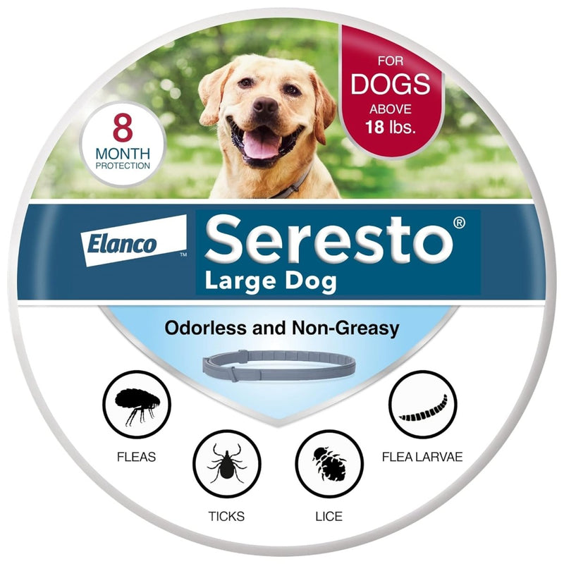 Seresto Large Dog Vet - Recommended Flea & Tick Treatment & Prevention Collar for Dogs Over 18 lbs. - 8 Months Protection