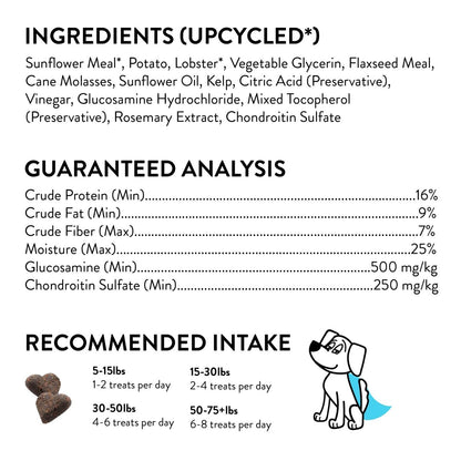 Shameless Pets Soft - Baked Dog Treats, Lobster Rollover - Natural & Healthy Dog Chews for Hip & Joint Support with Glucosamine - Dog Biscuits Baked & Made in USA, Free from Grain, Corn & Soy - 1 - Pack