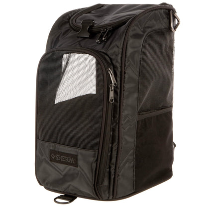 Sherpa Deluxe Guaranteed On Board Convertible Pet Carrier & Backpack, Black, Medium