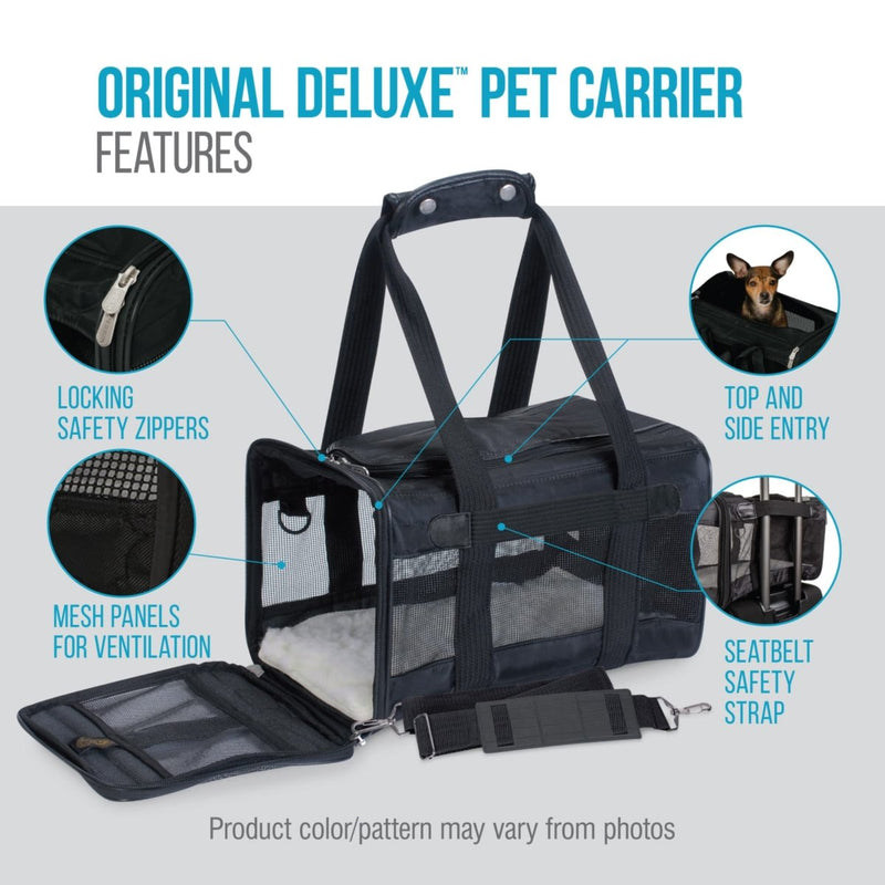 Sherpa Original Deluxe Travel Pet Carrier For Pets - Airline Approved & Guaranteed On Board - Small - Black