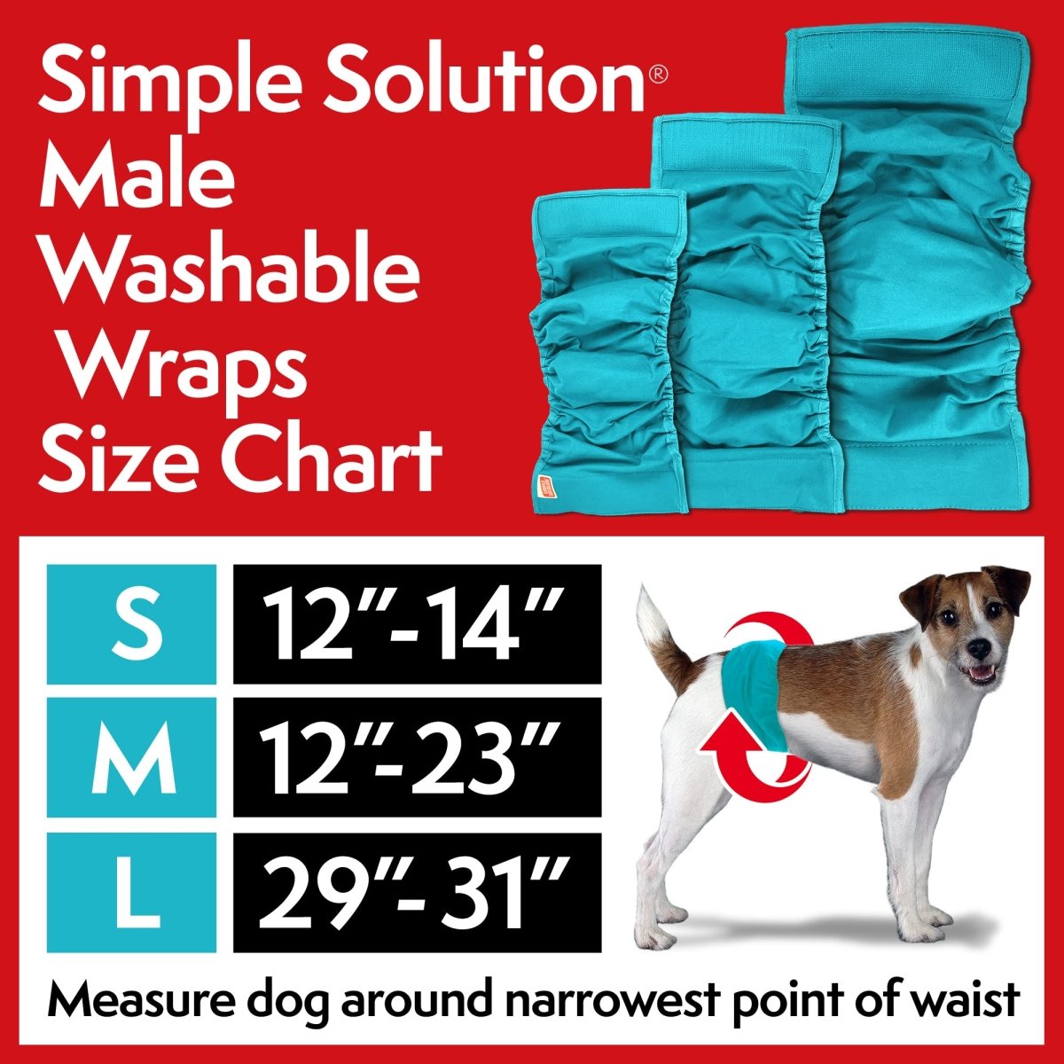 Simple Solution Absorbent Male Wraps with Leak Proof Fit - Excitable Urination, Incontinence - Reusable Dog Diaper - Whites & Tans